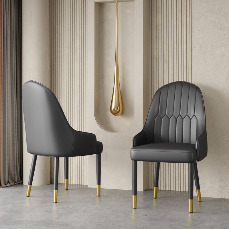 Modern Leather Dining Chair Set of 2