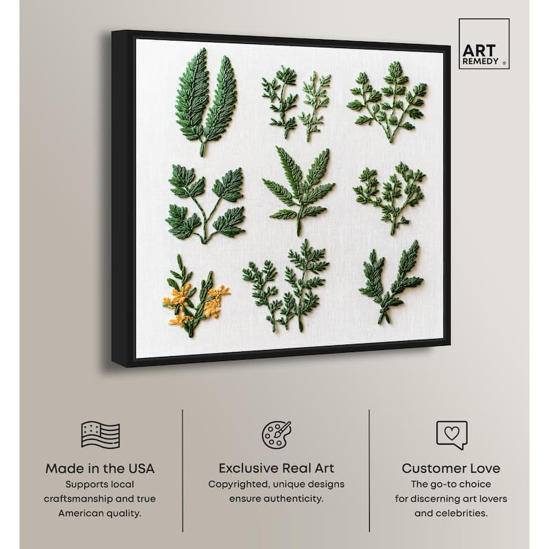 Stitched Sprout I Canvas by Art Remedy