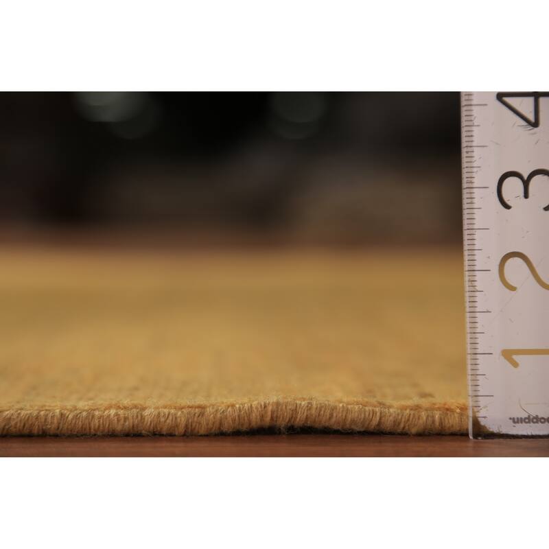 Gold Gabbeh Modern Rug Hand-Knotted Wool Carpet - 4'0" x 6'1"