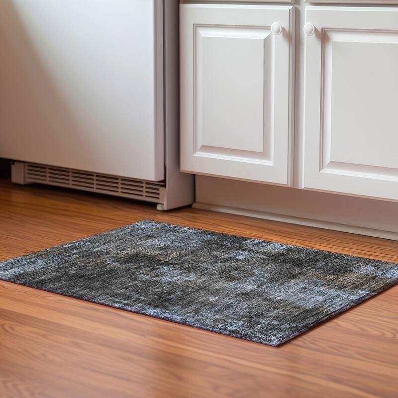 Premium Washable Super Soft Abstract Glammy Mayfield Rug - Graphite - 1' 8" x 2' 6" - Rectangle