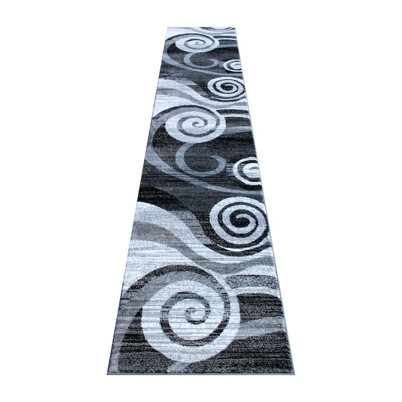 Modern Swirl Design Olefin Area Rug