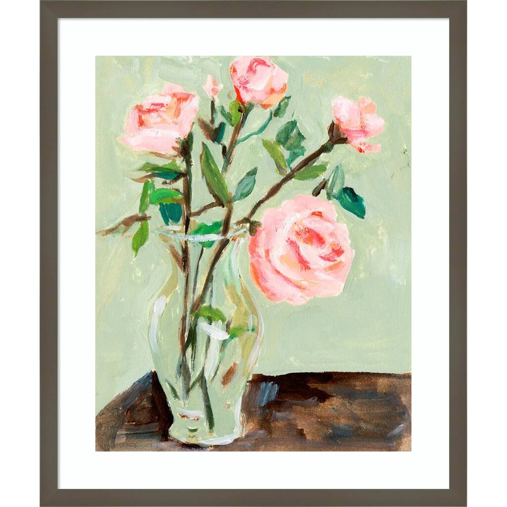 Tender Still Floral No. 2 by Melissa Wang Wood Framed Wall Art Print - Svelte Clay Grey