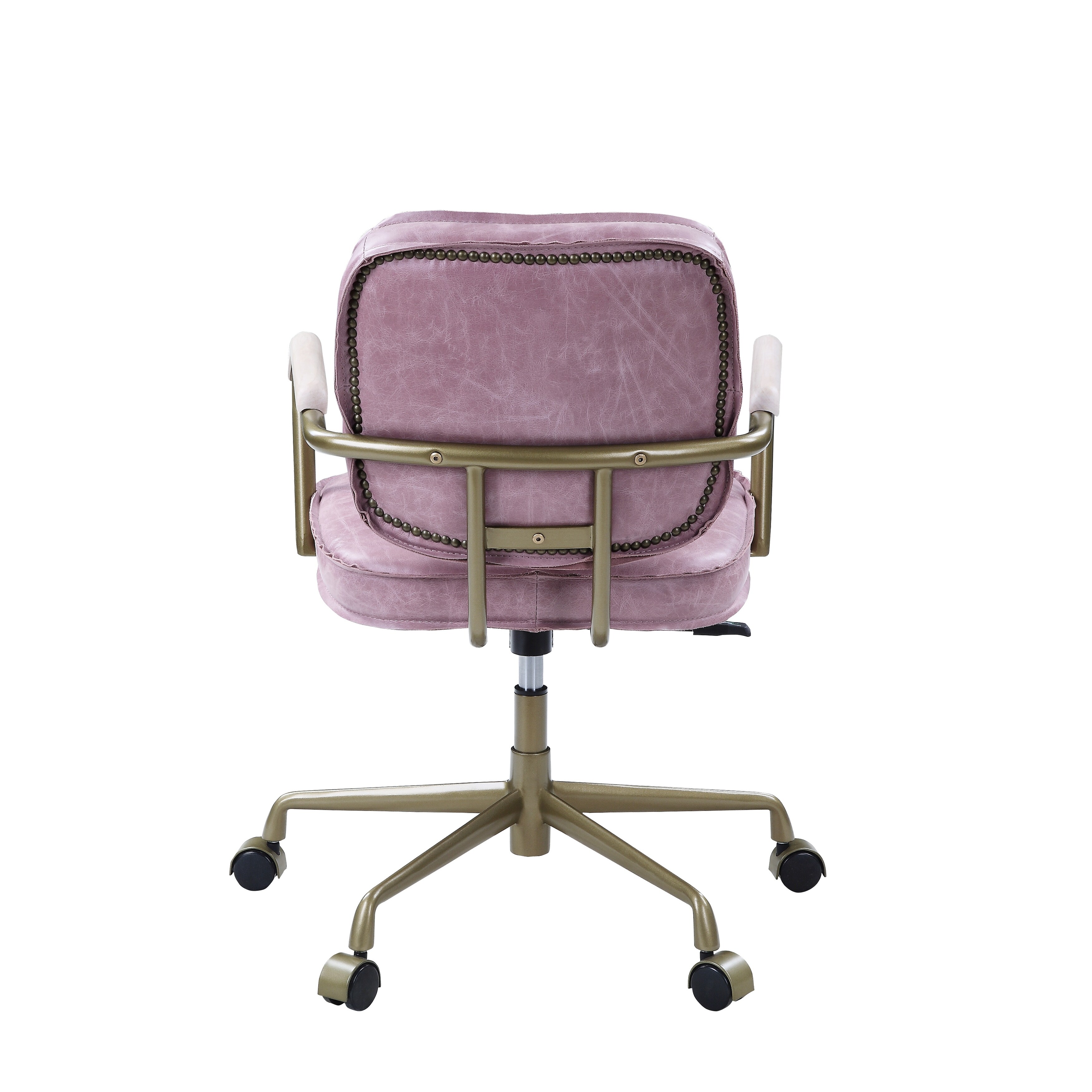 Vintage Industrial Style Swivel Adjustable Height Leather Office