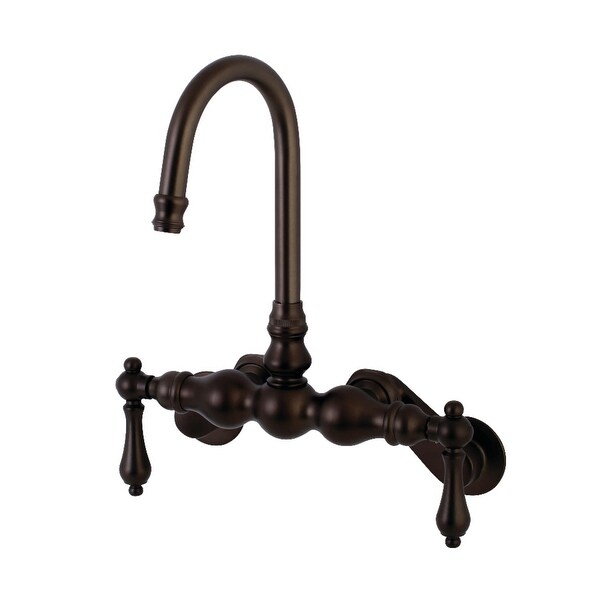 Kingston Brass AE81T Vintage Wall Mounted Clawfoot Tub Filler with Metal Lever Handles - Oil Rubbed Bronze