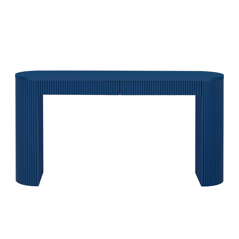 Exquisite pine veneer and vertical striped entrance table