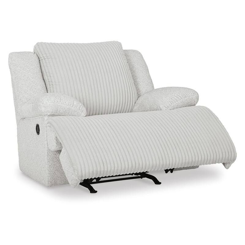 Vincent Manual Rocker Recliner Chair, White Corduroy, Pillow Arms