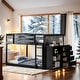 preview thumbnail 1 of 17, Full over Full Bunk Bed with Storage and Ladder, Espresso Espresso