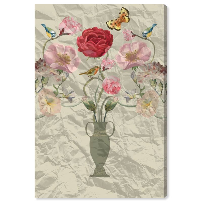 Wynwood Studio Canvas Floral and Botanical Rainforest Arrangement Red and Modern & Contemporary Wall Art Canvas Print