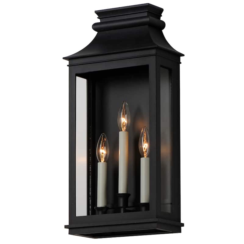 Maxim 40916CL Savannah 3 Light 22" Tall Outdoor Wall Sconce with Clear - Black Oxide