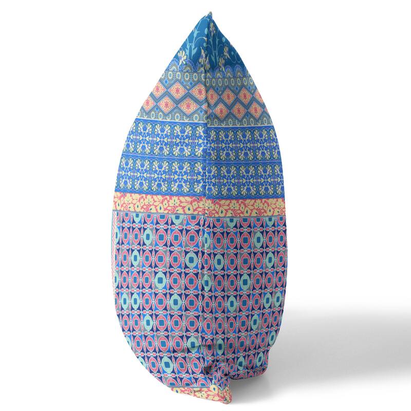 Amrita Sen Flower Castle Patchwork Indoor Outdoor Pillow Zip