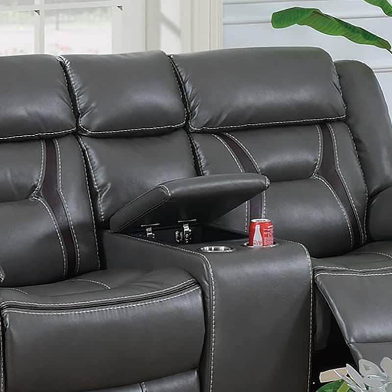 Gel Leatherette Motion Loveseat