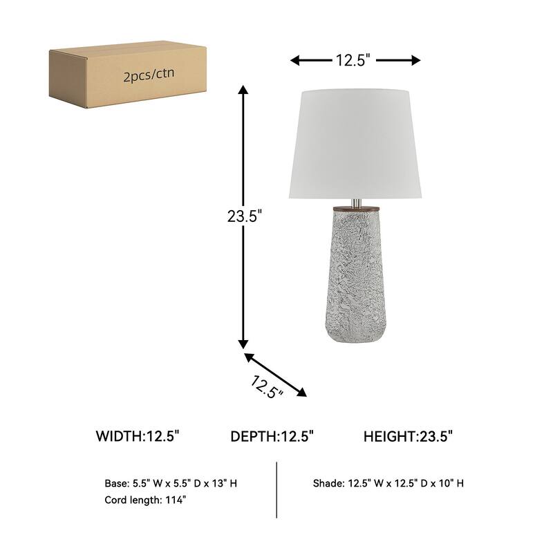 Signature Design by Ashley Chaston Antique White Metal Table Lamp (Set of 2) - 13"W x 13"D x 24"H