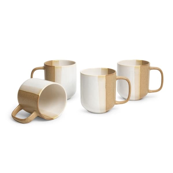 slide 2 of 6, Sango Phoebe Caramel/White Coffee Mugs Set of 4, 15 oz Ceramic Cups Caramel - 4 Piece