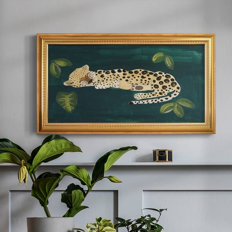 Lethargic Leopard II Premium Framed Canvas- Ready to Hang