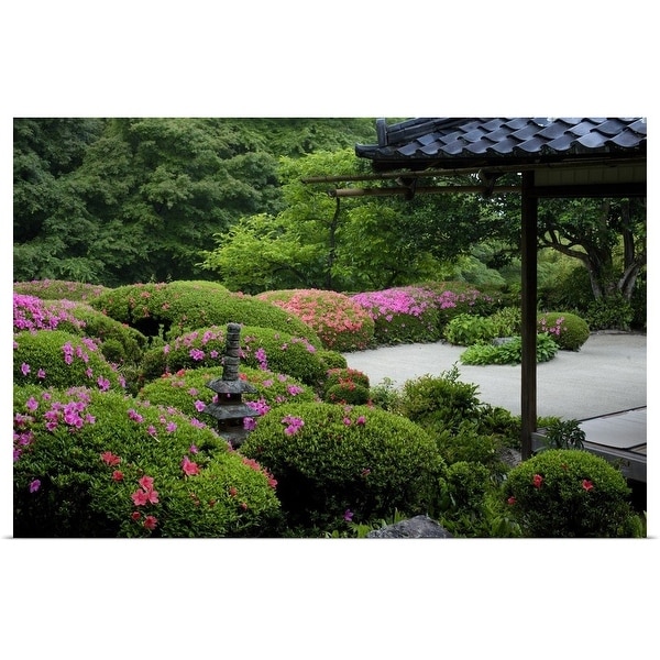 "Rhododendrons in bloom in Shisen-do temple gardens" Poster Print