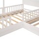 preview thumbnail 7 of 8, L Structure 2 Twin Wood House Bed with Fence & Slatted Frame,White