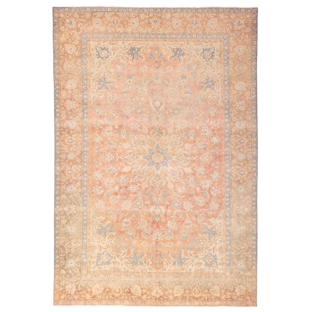 ECARPETGALLERY Hand-knotted Antalya Vintage Coral Wool Rug - 9'11 x 14'8
