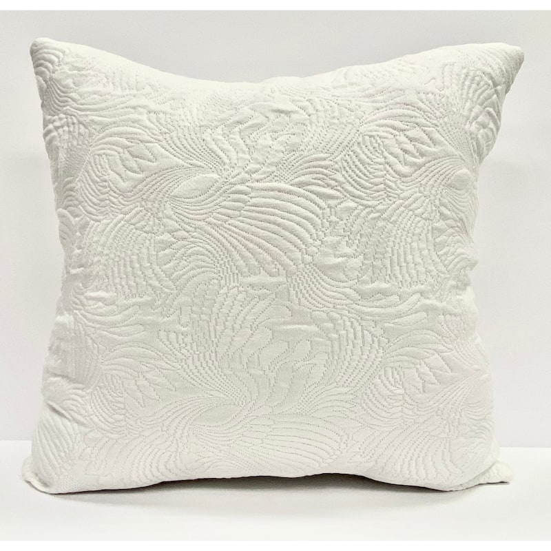 White matelasse decorative pillow