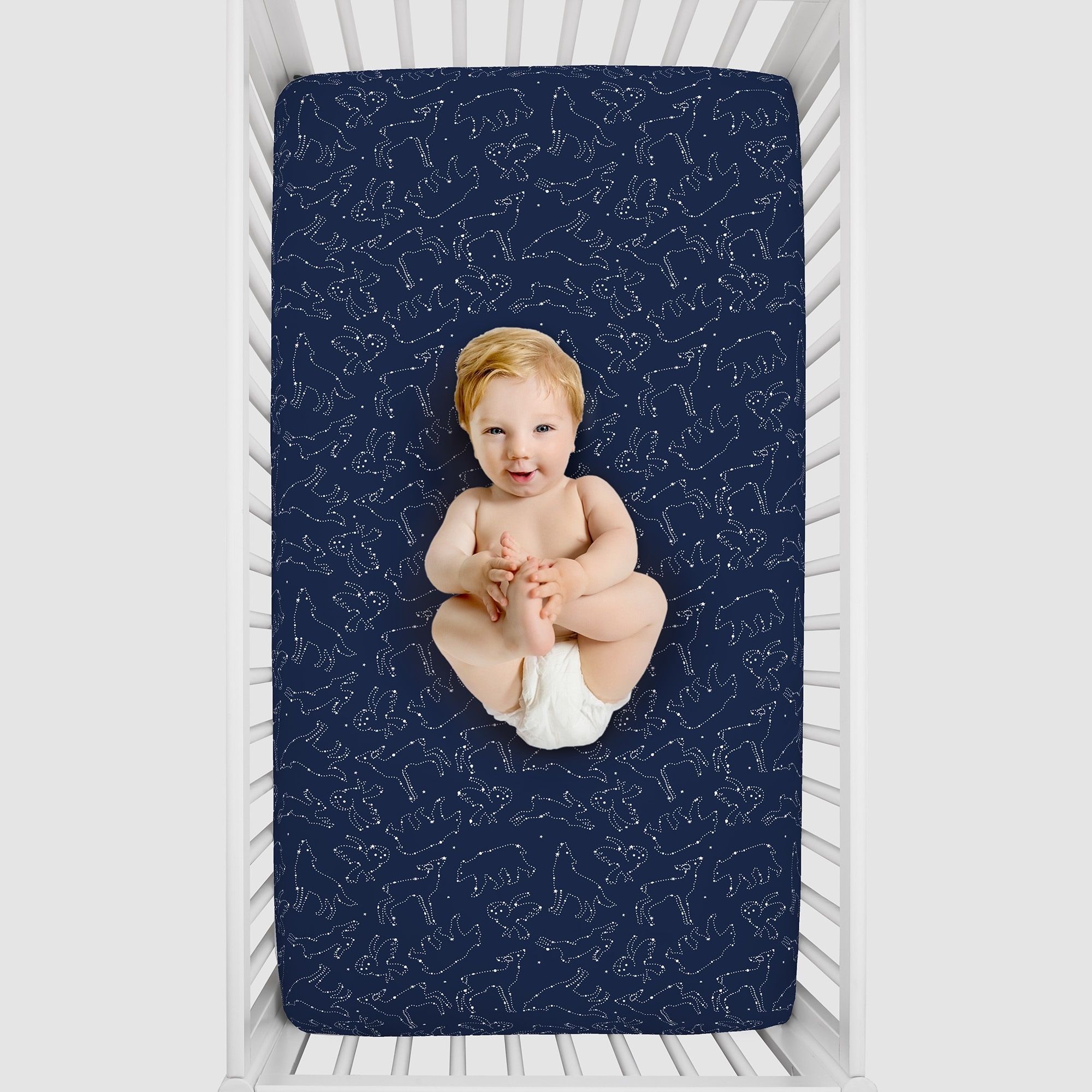 NoJo Cosmic Constellations Mini Crib Sheet Space