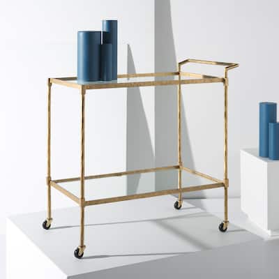 SAFAVIEH Couture Isabellina Metal And Glass Bar Cart - 31"W x 18"D x 30"H