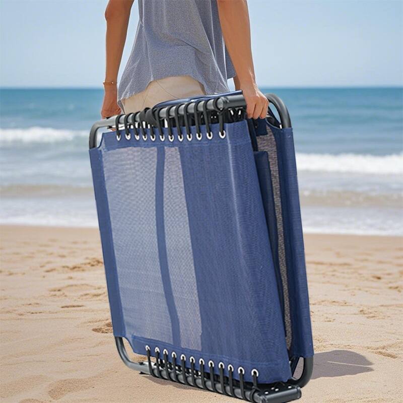 Folding Chaise Lounge Pool Chair Set of 2, Patio Sun Tanning Chair, Outdoor Lounge Chair with 4-Position Reclining Back