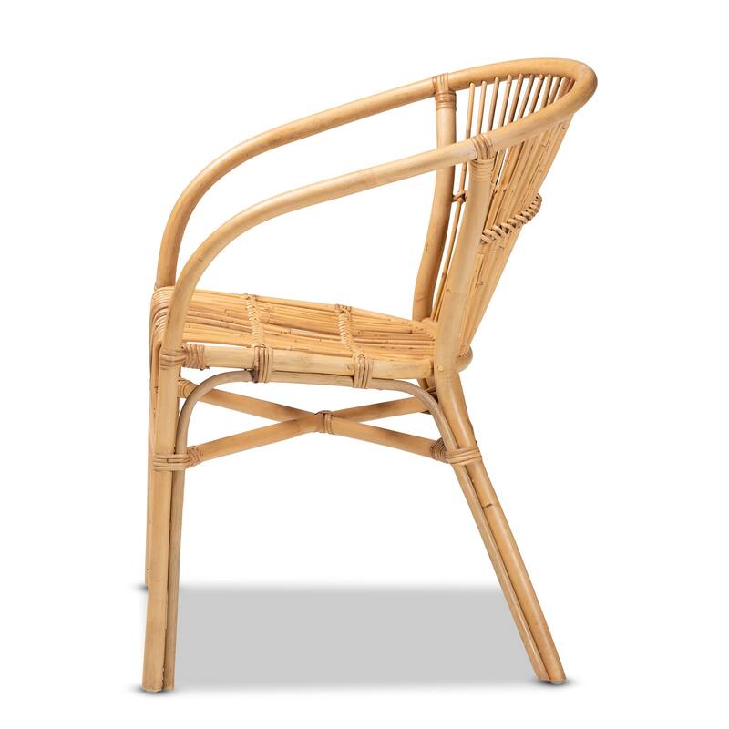 Murai Modern Bohemian Natural Brown Rattan Dining Chair