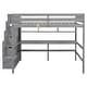 preview thumbnail 6 of 20, Full Size Solid Wood Loft Bed with Built-in Desk, Bookshelves and Storage Staircase