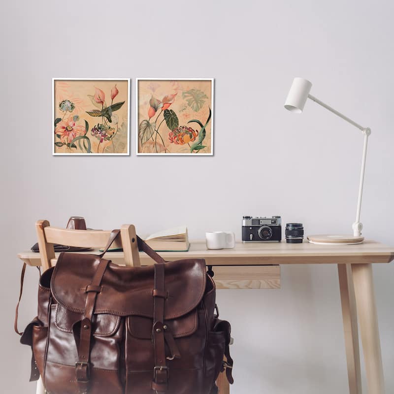 Stupell Elegant Flower Organics Framed Giclee Art Design By Dusza (Set of 2)