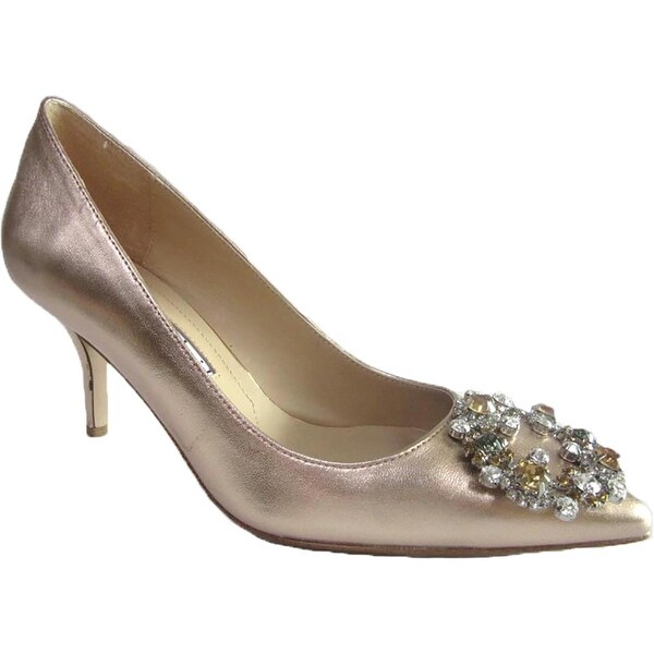 metallic kitten heels