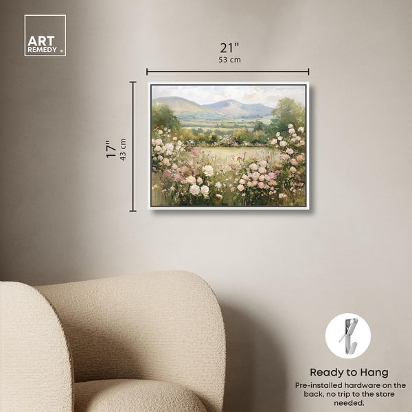 dimension image slide 9 of 16, Valley in Bloom Farmhouse Art Framed Canvas Print by Art Remedy