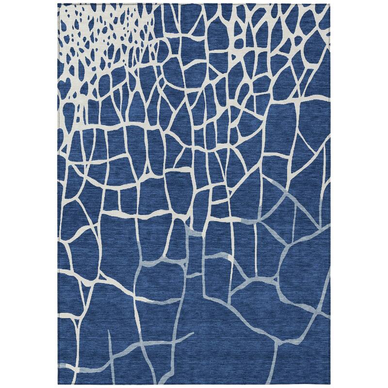 HomeRoots Abstract Transitional Rectangle Outdoor Rug