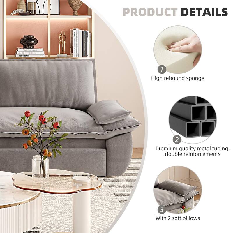 Versatile 3-in-1 Queen Size Velvet Pull-Out Sofa Bed with Chaise Lounge, Durable Steel Frame, Convertible Sleeper Loveseat