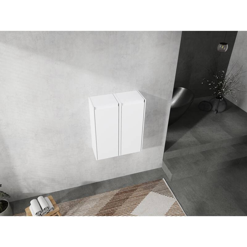 12" Bathroom Side Cabinet, 2-Soft Close Doors, Float Mounting Design