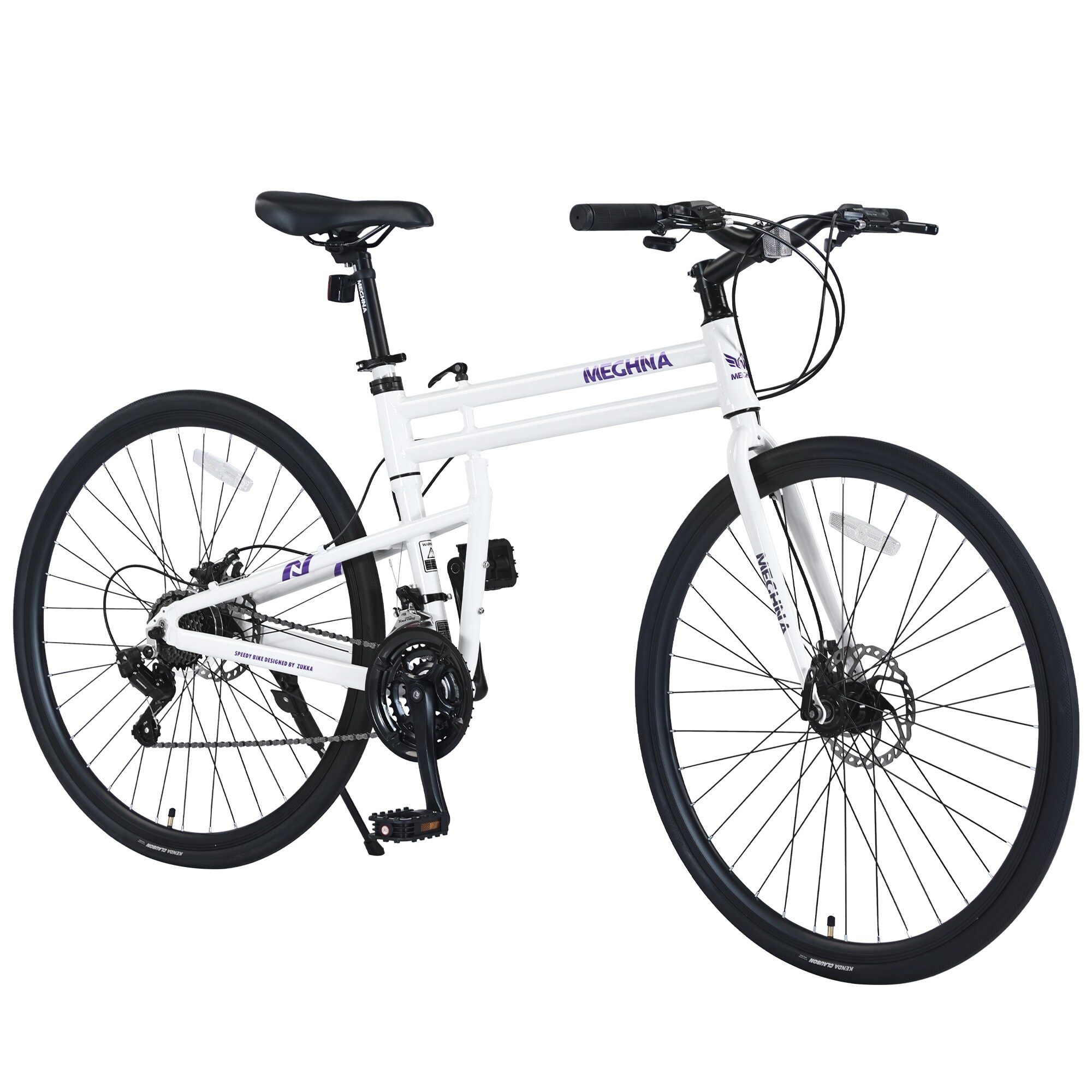 White 21 Speed Hybrid Bike Folding Bike City Bicycle Road Bike 700C with Double Disc Brake Adjustable Seat For Men Women s Bed Bath Beyond 41615656