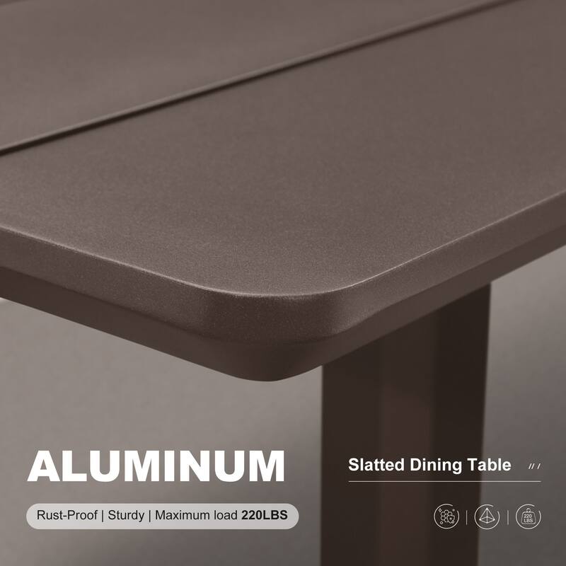 PURPLE LEAF Caesar Outdoor Dining Set Aluminum Luxury Patio Furniture with Olifen Removable Thick Cushion and Pillow-Bronze