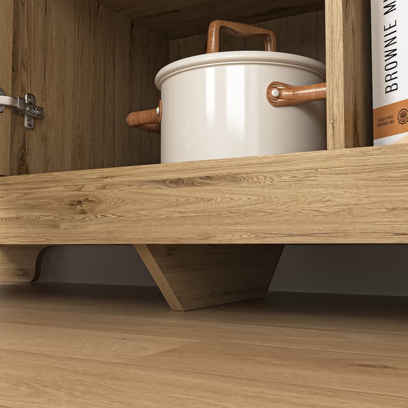 Wood Sideboard Buffet Storage with Adjustable Shelf
