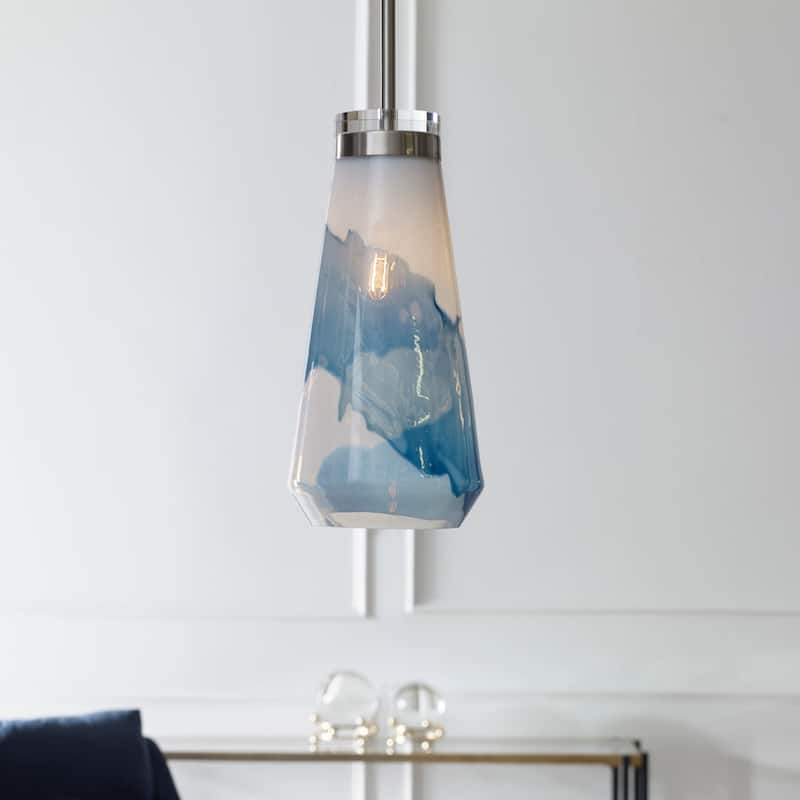 Uttermost Windswept Blue and White 1-Light Mini Pendant