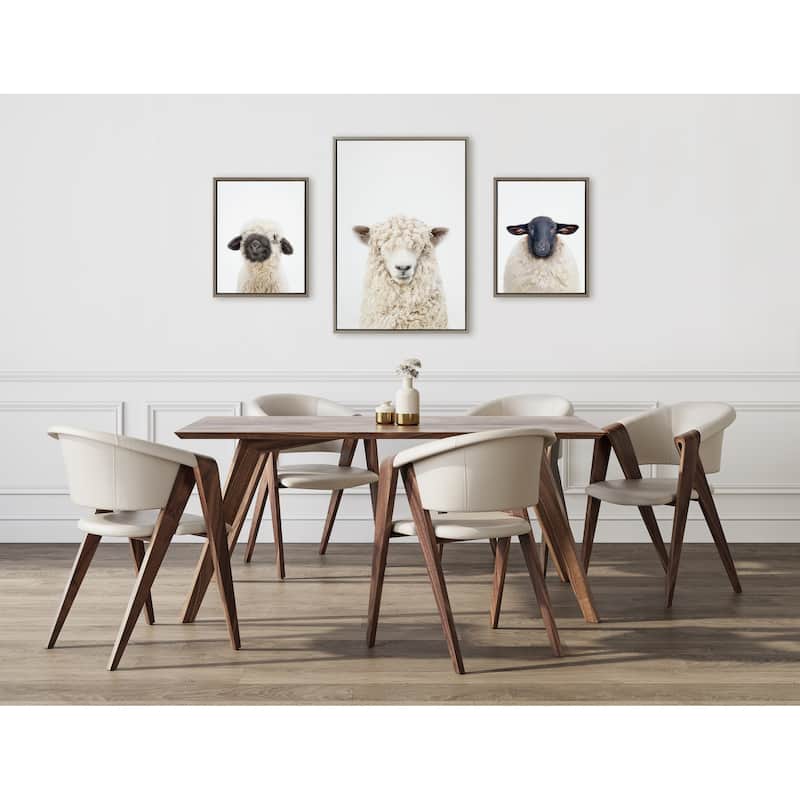 Kate and Laurel Sylvie Sheep Canvas Art Set by Amy Petrson
