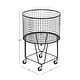 preview thumbnail 17 of 52, CosmoLiving by Cosmopolitan Industrial Iron Rolling Storage Basket Cart - 17 x 17 x 25