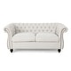 preview thumbnail 37 of 40, Somerville Upholstered Chesterfield Nailhead Loveseat by Christopher Knight Home