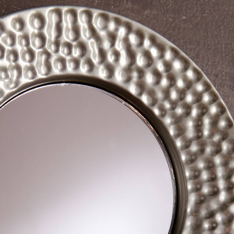 SEI Furniture Rehni Hammered Silver Sphere Wall Mirror Set