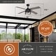 preview thumbnail 3 of 7, Rowan 52 in. Black Ceiling Fan with Reversible Driftwood-Black Walnut Blades, LED Light Kit and Pull Chain, Wire Cage Drum Shade