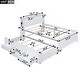 preview thumbnail 14 of 16, Twin Size Platform Bed with Storage LED Headboard, Twin Size Trundle and 3 Drawers, White