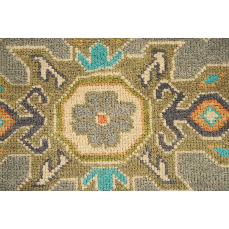Geometric Grey Kazak Oriental Accent Rug Handmade Wool Carpet - 2'6" x 4'5"