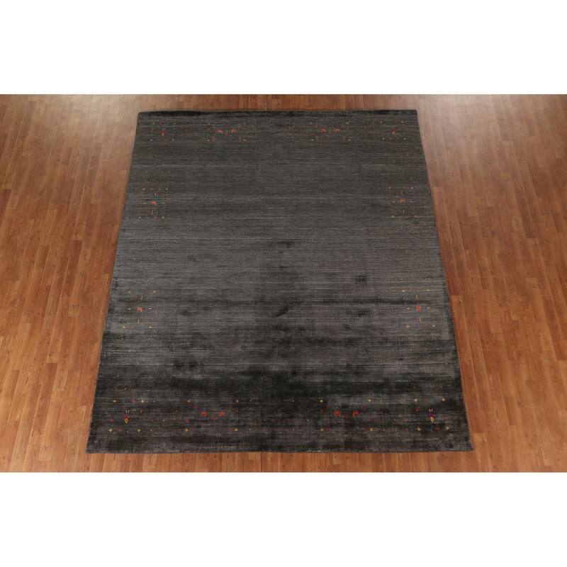 Gabbeh Area Rug Handmade Tribal Wool Carpet - 8'2" x 9'9"