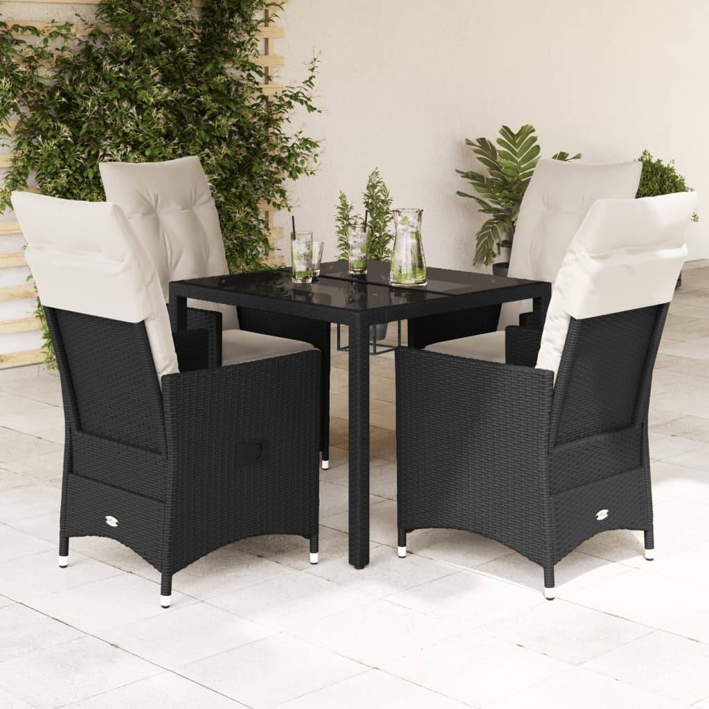 vidaXL Garden Dining Set Black, Cream White - 23.2 x 22.0 x 36.2