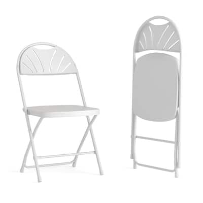 Plastic Fan Back Folding Chair (Set of 2)