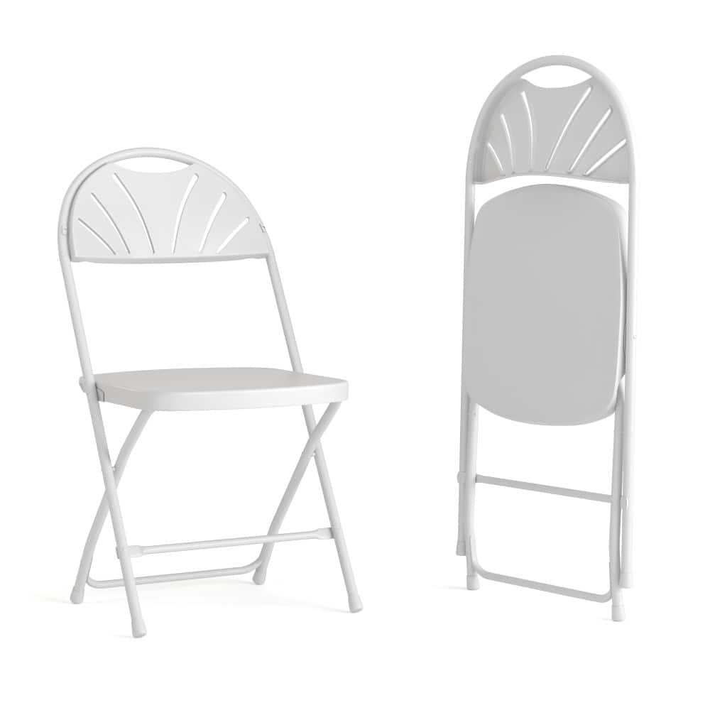 Plastic Fan Back Folding Chair (Set of 2)