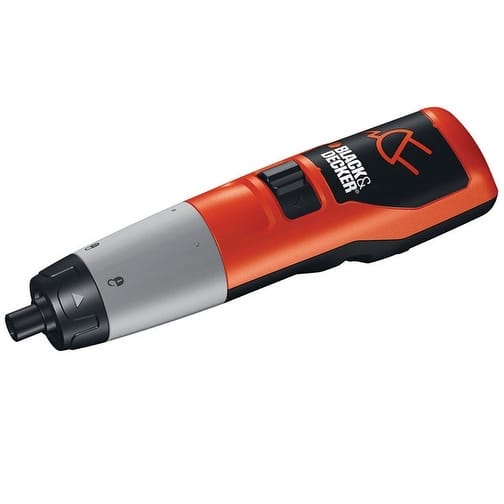 Black + Decker Black & Orange Cordless Powered Screwdriver