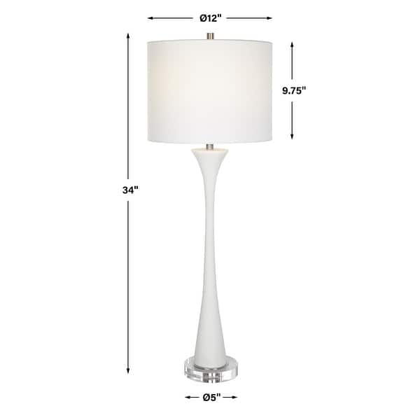 Uttermost Fountain White Marble Buffet Lamp